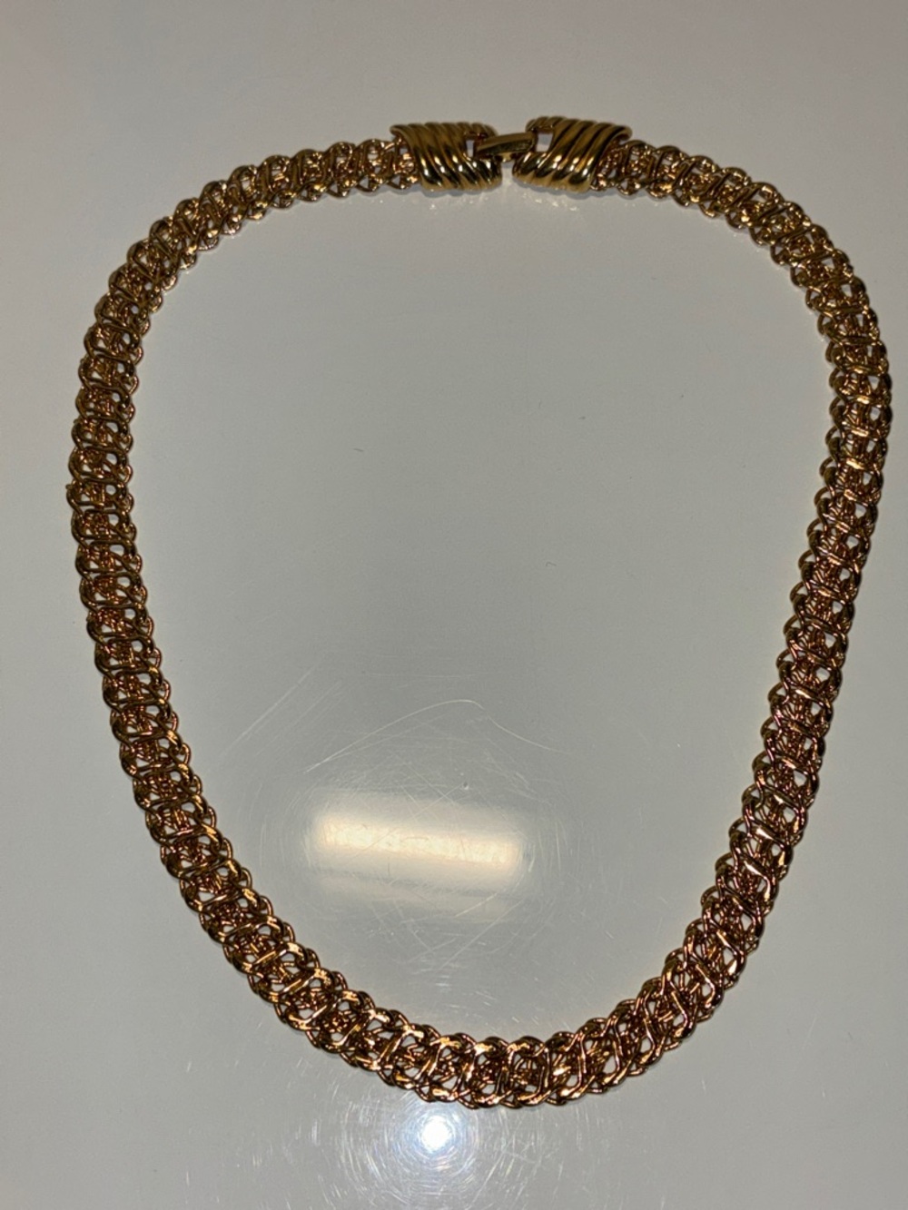 VTG Monet Gold-Tone Woven Rope Necklace Choker Everyday Elegant Timeless